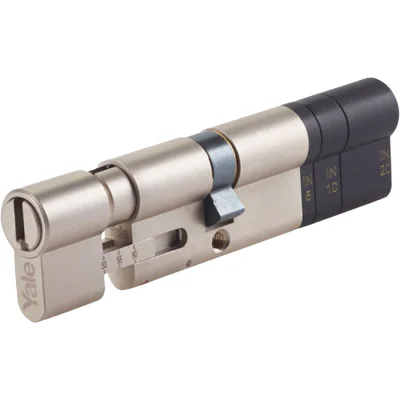 Yale Adjustable Cylinder - Cilindru de blocare reglabil Yale (Euro). Posibilitatea de reglare a latimii usii. Lungimea cilindrului interior 30-60 mm, lungimea cilindru