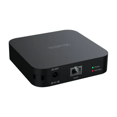 Yealink RCH40 E2, Gigabit Ethernet, 10/100/1000, IEEE 802.3af, IEEE 802.3at, Black, PoE-Max, Power, DC, PoE