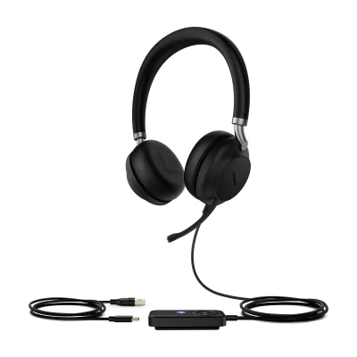 Yealink UH38 Dual Teams -BAT USB-C-USB Wired Headset, Wired & Wireless, 20 - 20000 Hz, Calls/Music, 180 g, Headset, Black
