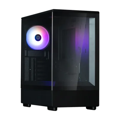 Zalman P10 Black, Mini Tower, PC, Black, micro ATX, Mini-ITX, Plastic, Steel, Tempered glass, Multi