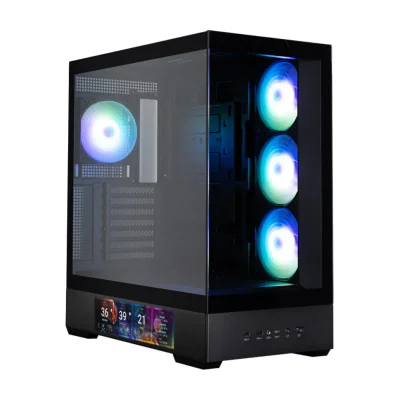 Zalman P40 DS BLACK, Midi Tower, PC, Black, ATX, micro ATX, Mini-ITX, Plastic, Steel, Tempered glass, Multi