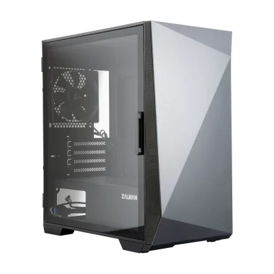 Zalman Z1 ICEBERG BLACK, Mini Tower, PC, Black, micro ATX, Mini-ITX, Plastic, Steel, Tempered glass, 16 cm