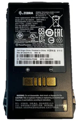 Zebra BTRY-MC3X-70MA-01, Battery, Zebra, MC3400, MC3450 Backwards compatible with MC3300ax & MC3300x, Black, 1 pc(s)