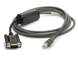 Zebra CBA-R10-S07ZBR, Black, 2.13 m, DB9, RJ-45, Male, Male
