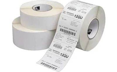 Zebra Z-Perform 1000T, White, Self-adhesive printer label, Die-cut label, Roll, Paper, Thermal transfer