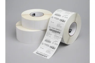 Zebra Z-Perform 1000T, White, Self-adhesive printer label, Die-cut label, Roll, Paper, Thermal transfer